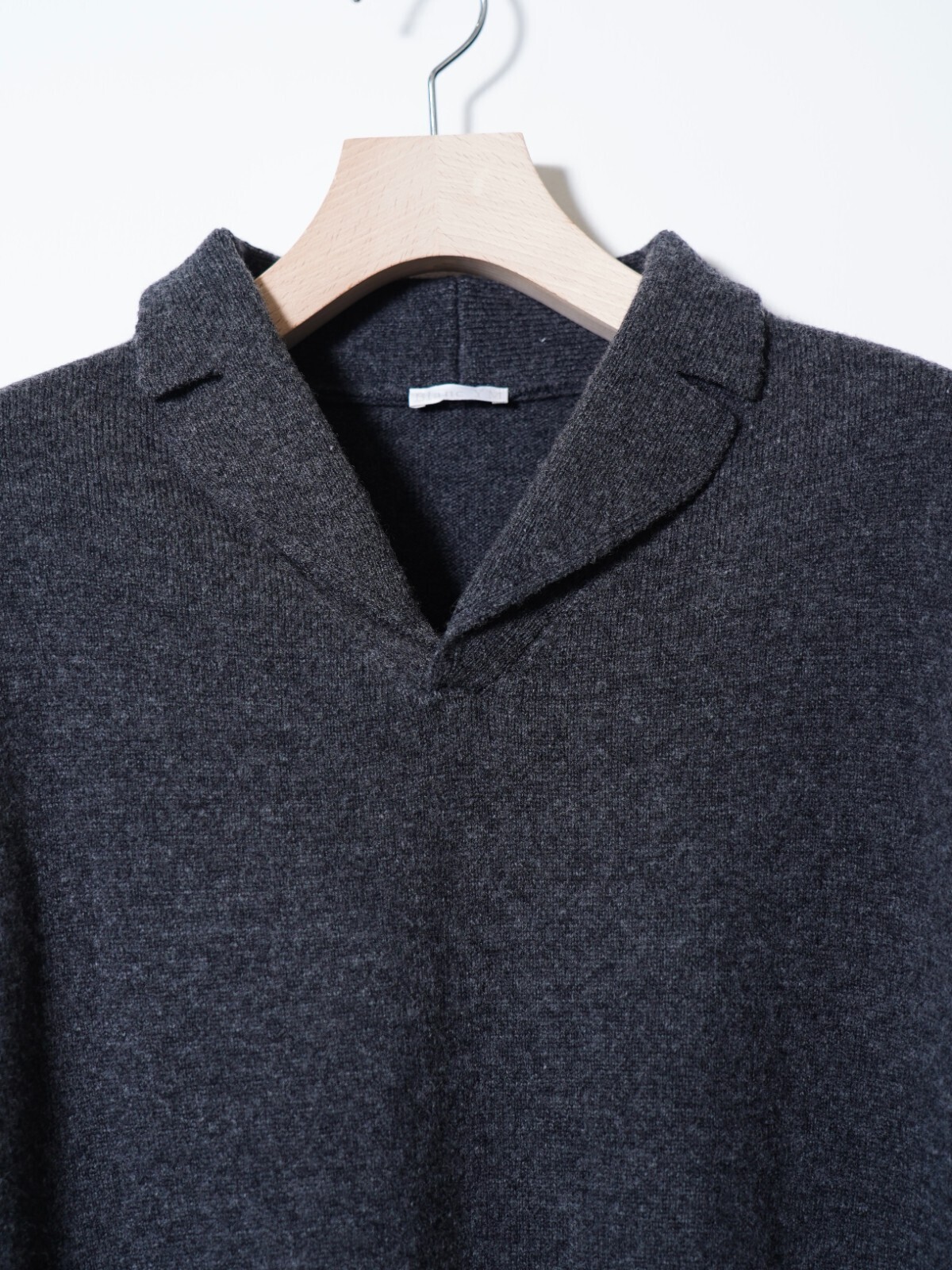 Blanc YM WOMENS & MENS Wool Open Collar Knit Shirts IMAGE10
