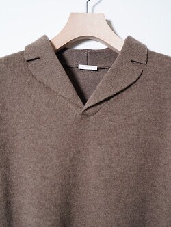 Blanc YM WOMENS & MENS Wool Open Collar Knit Shirts IMAGE3