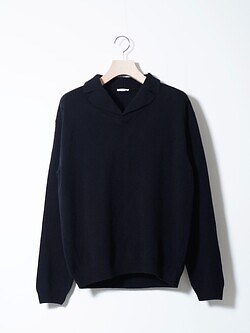 Blanc YM WOMENS & MENS Wool Open Collar Knit Shirts IMAGE15