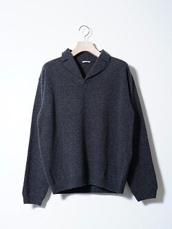 Blanc YM WOMENS & MENS Wool Open Collar Knit Shirts IMAGE8