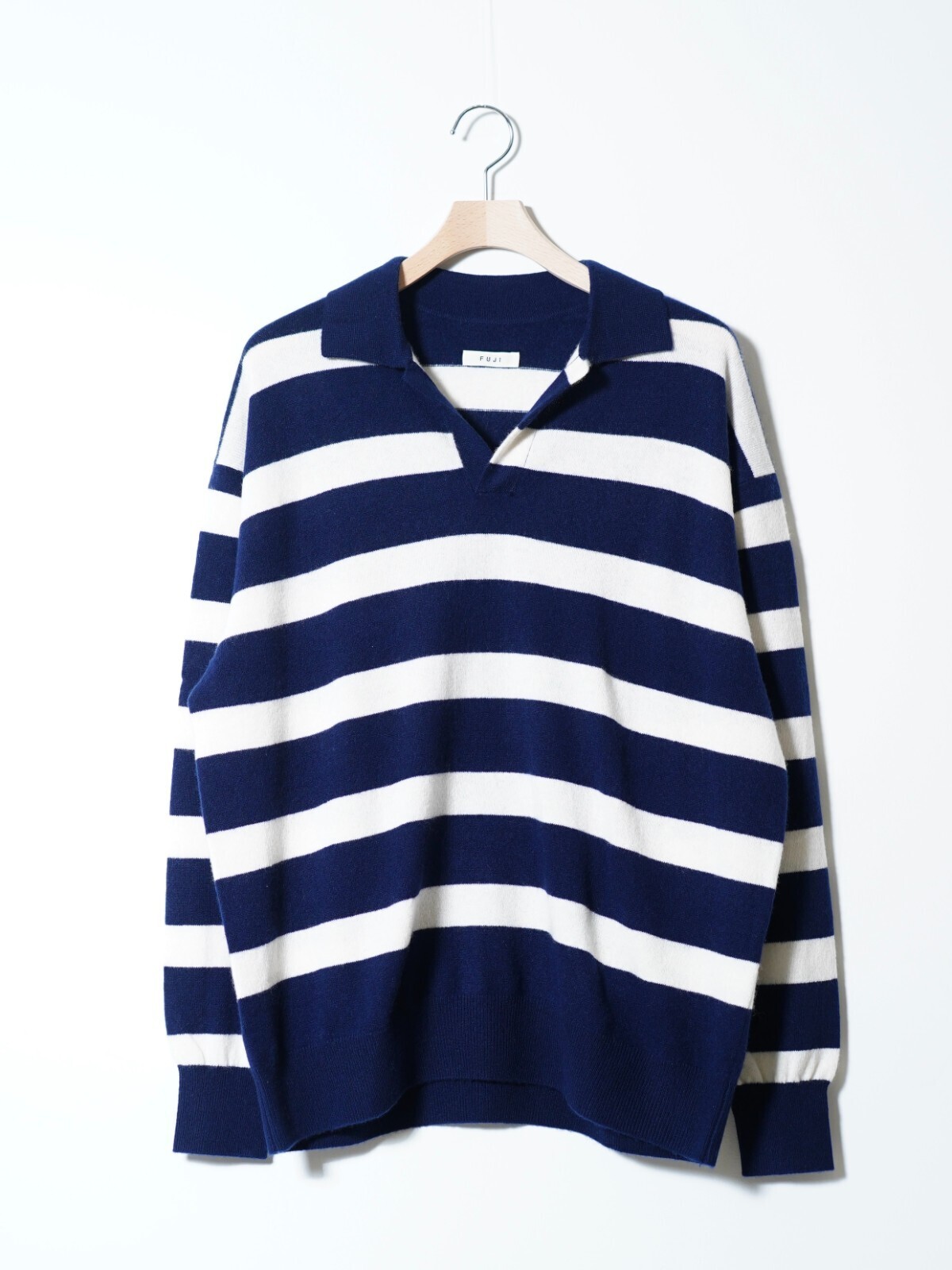 FUJI 男裝 CASHMERE BORDER SKIPPER KNIT 圖片1