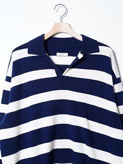 FUJI 男裝 CASHMERE BORDER SKIPPER KNIT 圖片3