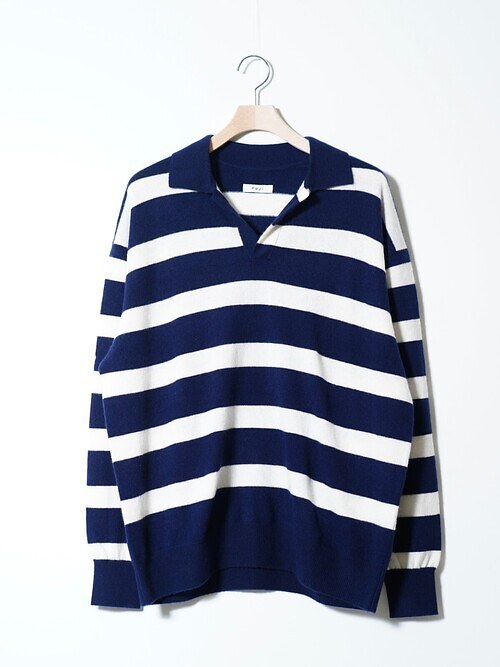 CASHMERE BORDER SKIPPER KNIT｜FUJI 男裝