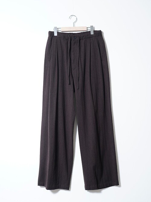 WASHED W/S HERRINGBONE DRAWSTRING WIDE PANTS｜ULTERIOR 男士