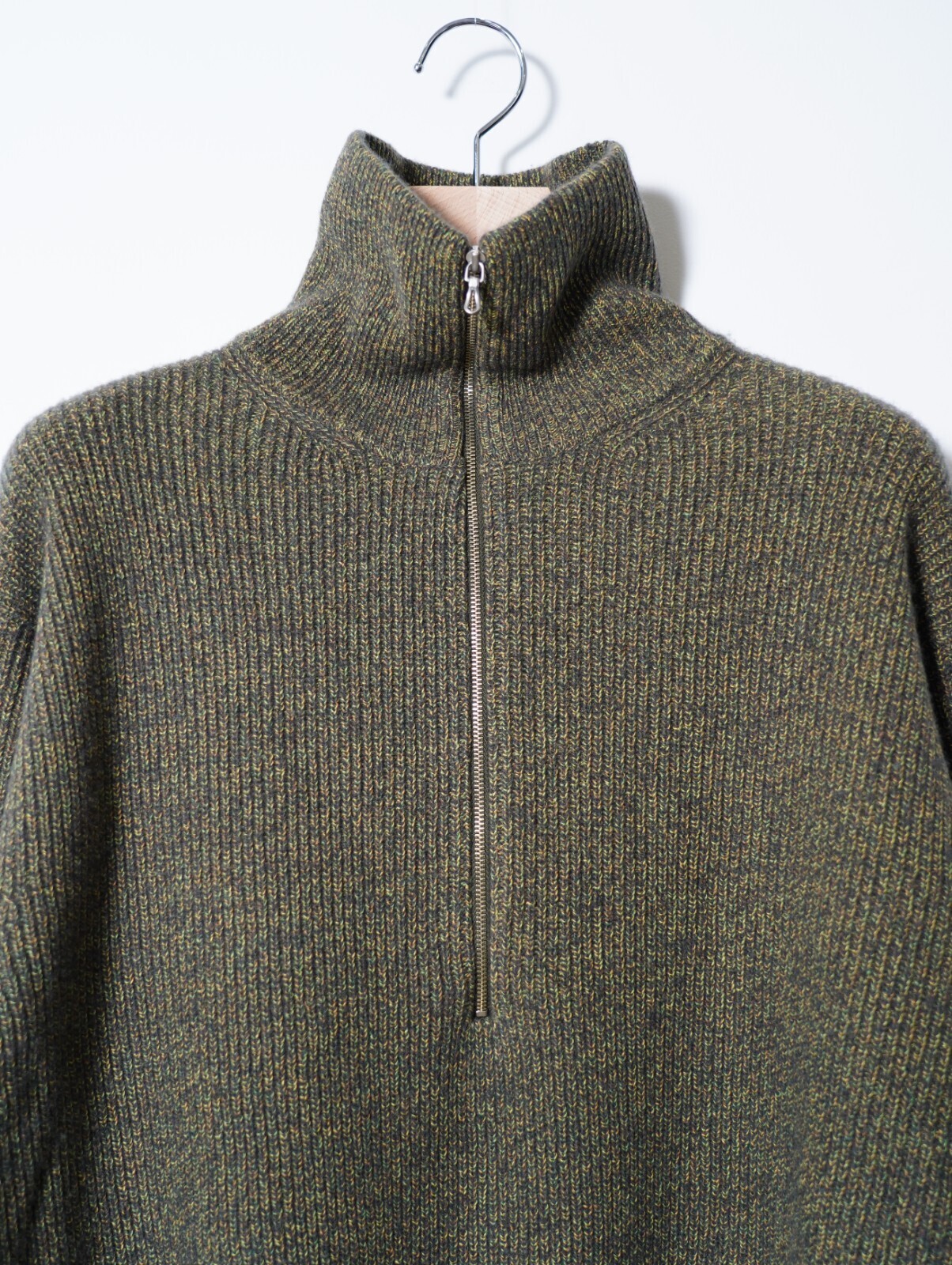 ULTERIOR 남성 W/C MELANGE RIB HALF ZIP KNIT 이미지3