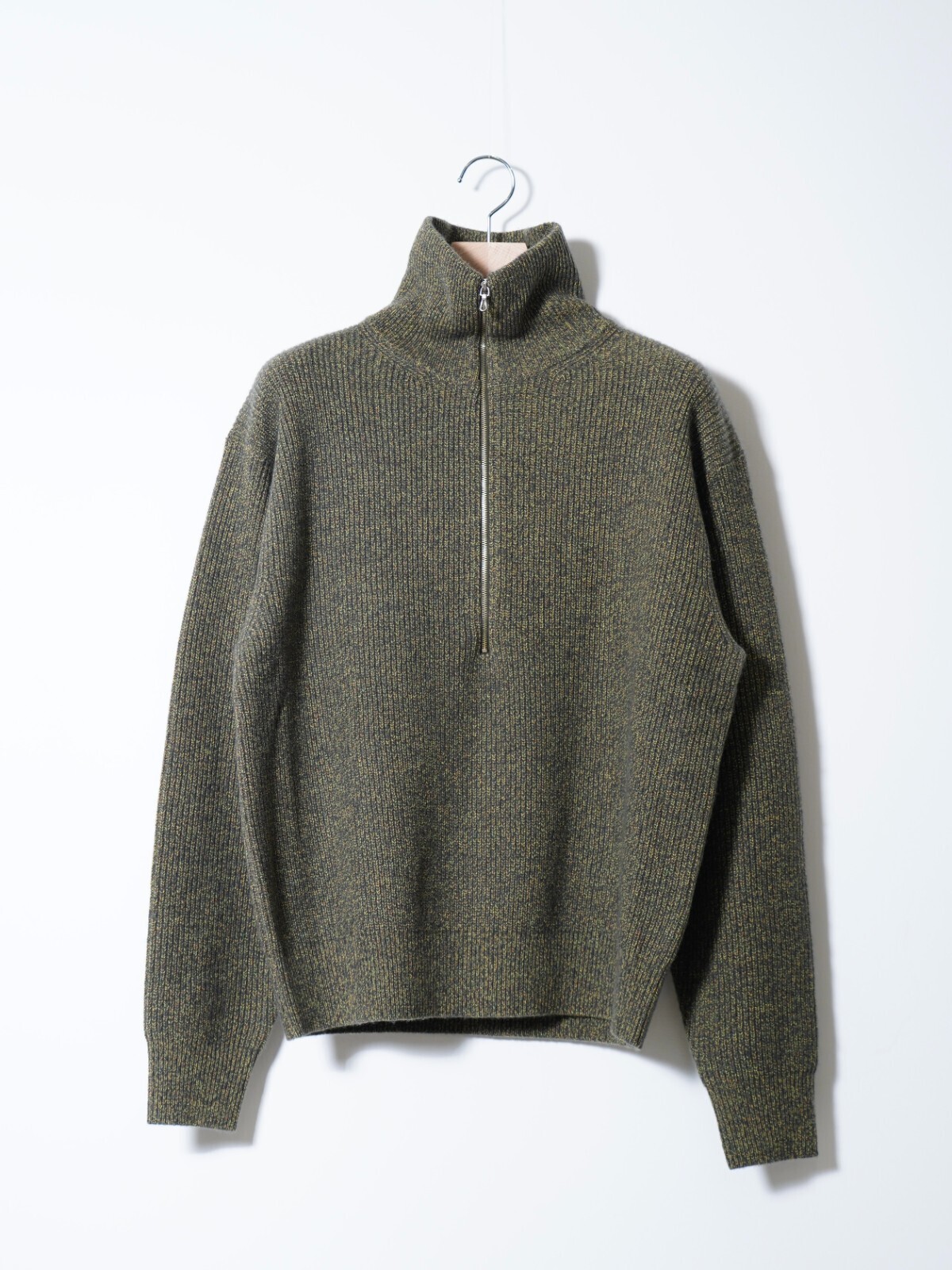 ULTERIOR 남성 W/C MELANGE RIB HALF ZIP KNIT 이미지1