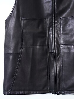 BISOWN WOMENS & MENS EX.) Lamb Leather / Wool Silk Reversible Vest IMAGE14