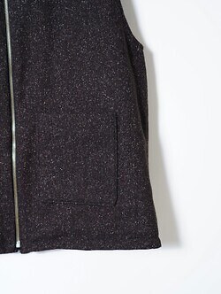 BISOWN WOMENS & MENS EX.) Lamb Leather / Wool Silk Reversible Vest IMAGE21