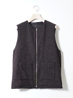 BISOWN WOMENS & MENS EX.) Lamb Leather / Wool Silk Reversible Vest IMAGE18