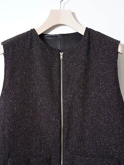 BISOWN WOMENS & MENS EX.) Lamb Leather / Wool Silk Reversible Vest IMAGE19