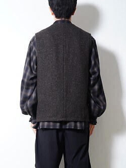 BISOWN WOMENS & MENS EX.) Lamb Leather / Wool Silk Reversible Vest IMAGE10