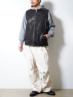BISOWN WOMENS & MENS EX.) Lamb Leather / Wool Silk Reversible Vest IMAGE7