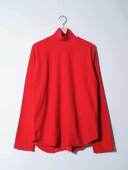 HIGH NECK LONG SLEEVE TEE <Over Dye>- 26/1 BD Micro Waffle -｜saby 男裝