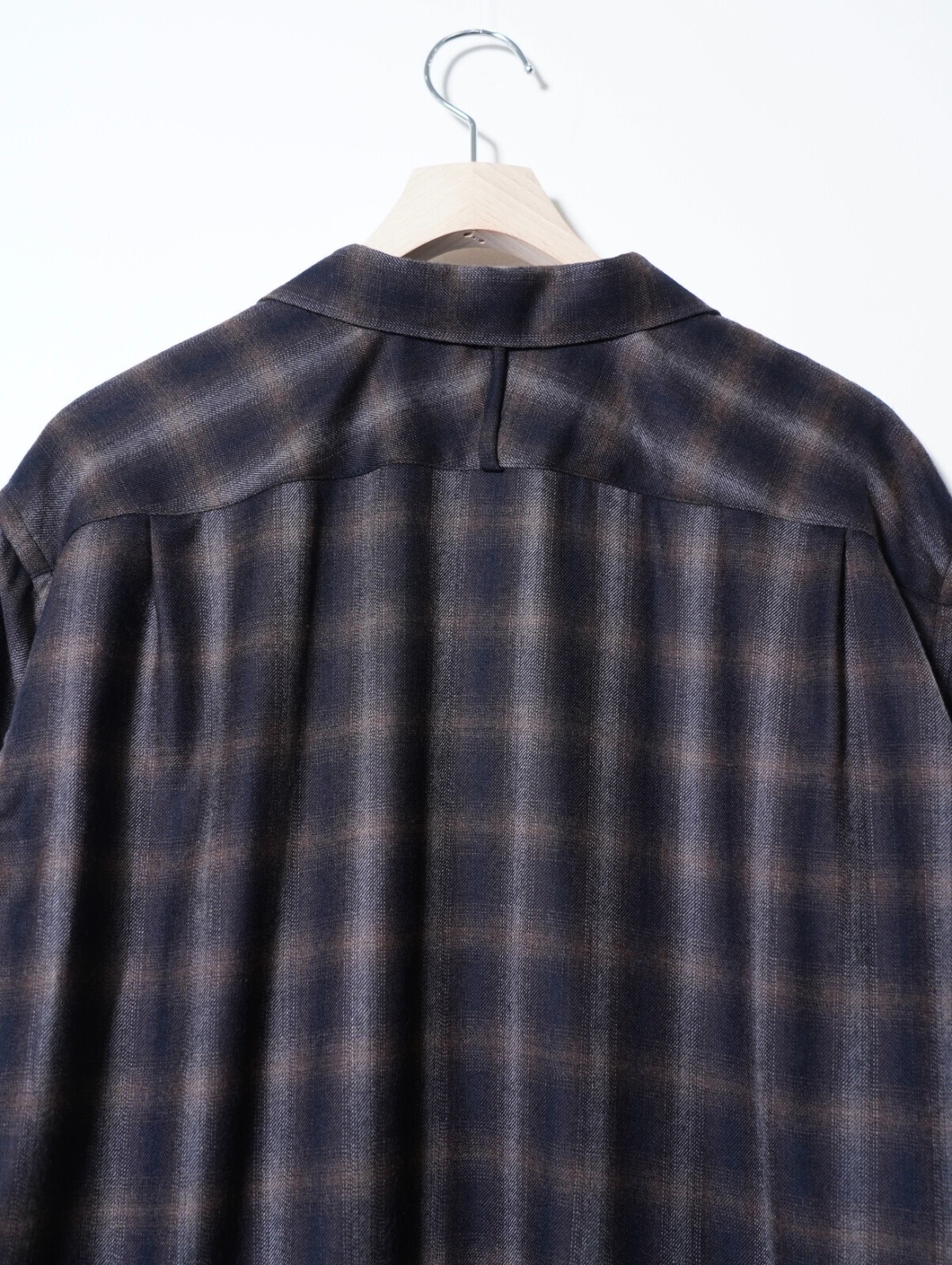 SARTO MENS WOOL OMBRE CHECK OPEN COLLAR SHIRT IMAGE11