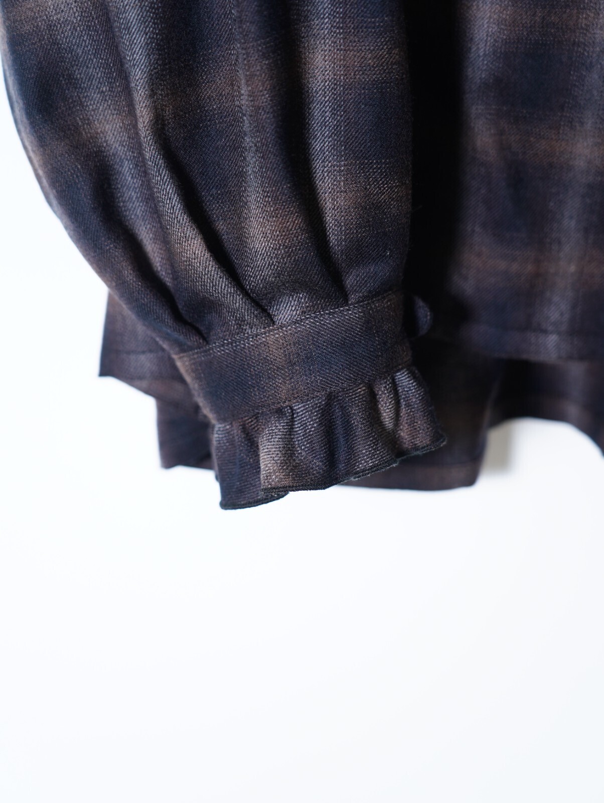 SARTO MENS WOOL OMBRE CHECK OPEN COLLAR SHIRT IMAGE10