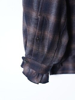 SARTO MENS WOOL OMBRE CHECK OPEN COLLAR SHIRT IMAGE9