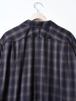 SARTO MENS WOOL OMBRE CHECK OPEN COLLAR SHIRT IMAGE11