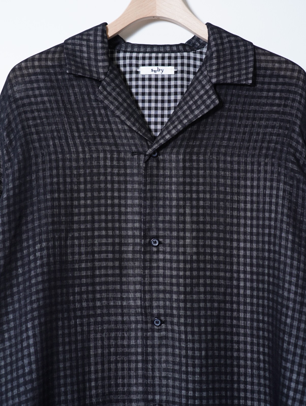 saby 男士 LAPEL SHIRTS- Bishu Japan Wool Plaid FAB - 图片7