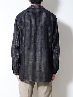 saby 男士 LAPEL SHIRTS- Bishu Japan Wool Plaid FAB - 图片3