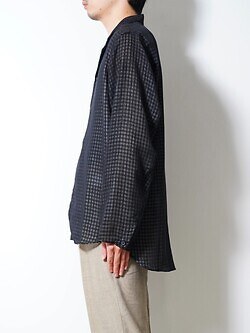 saby 男士 LAPEL SHIRTS- Bishu Japan Wool Plaid FAB - 图片2