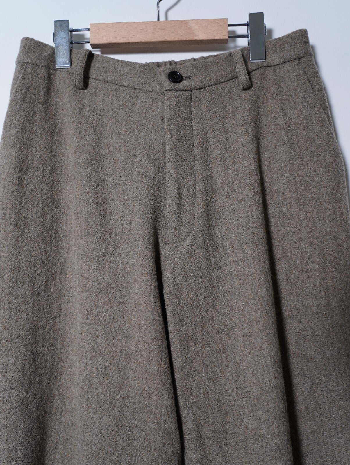 FUJI 男裝 WOOL ELASTIC-WAIST TROUSERS 圖片3