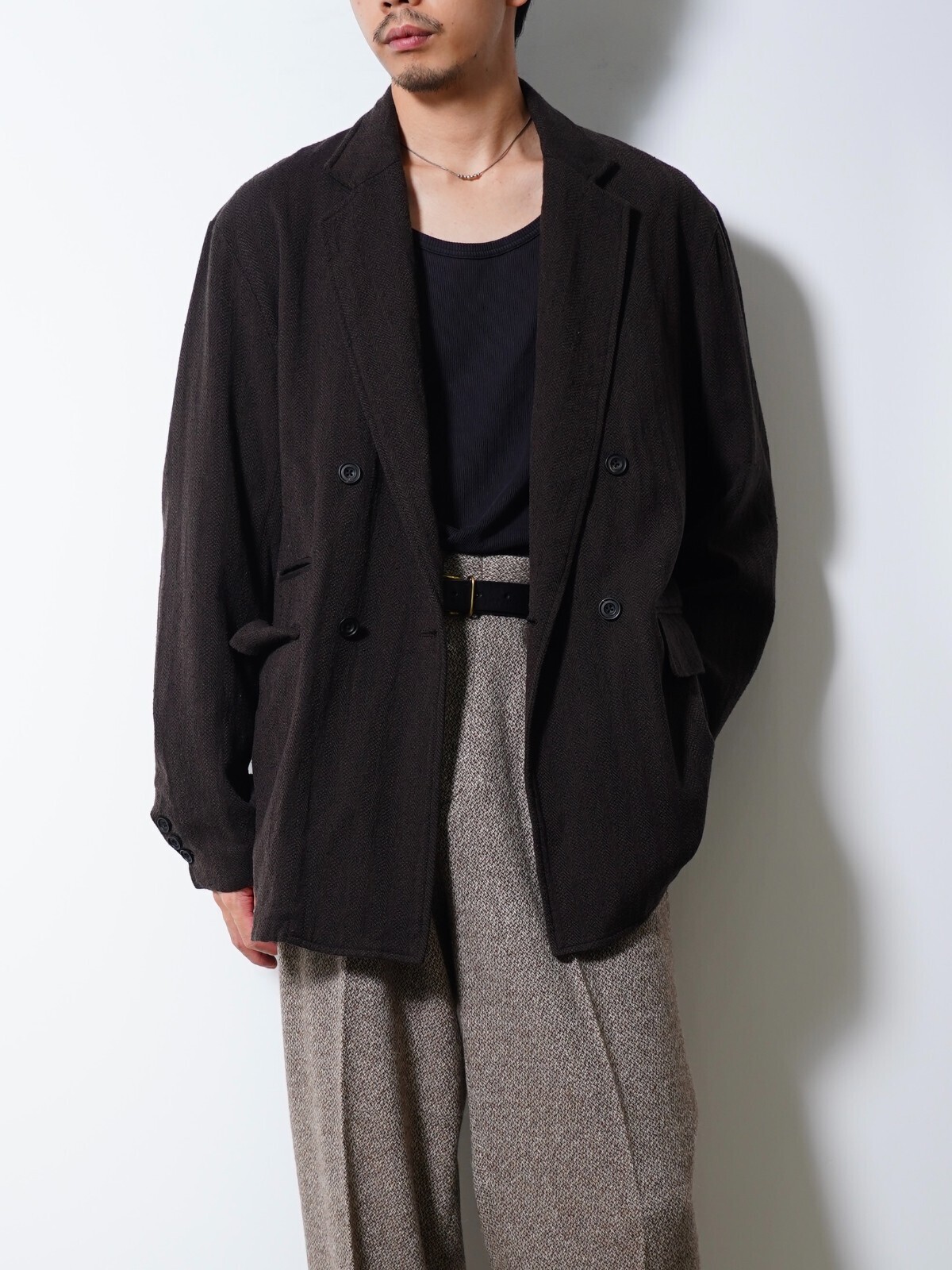 ULTERIOR 男士 WASHED W/S HERRINGBONE DB JKT 圖片5
