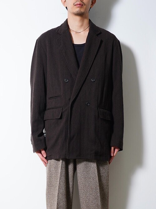 WASHED W/S HERRINGBONE DB JKT｜ULTERIOR 男士