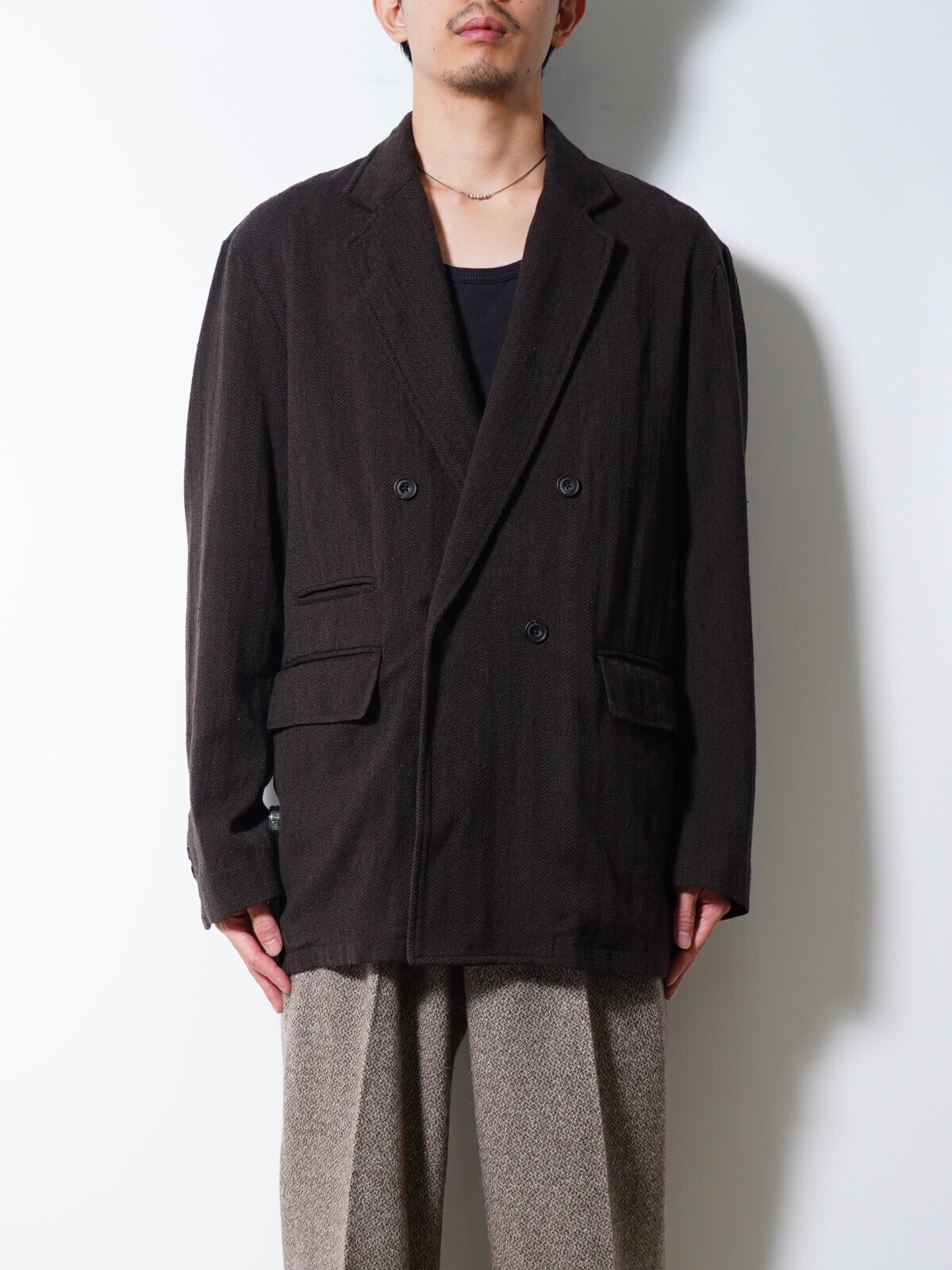 ULTERIOR 男士 WASHED W/S HERRINGBONE DB JKT 圖片1