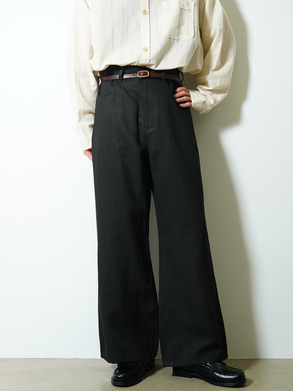 YUTASETOGAWA 남성 5 POCKET TROUSERS - PIGMENT LINEN 이미지4