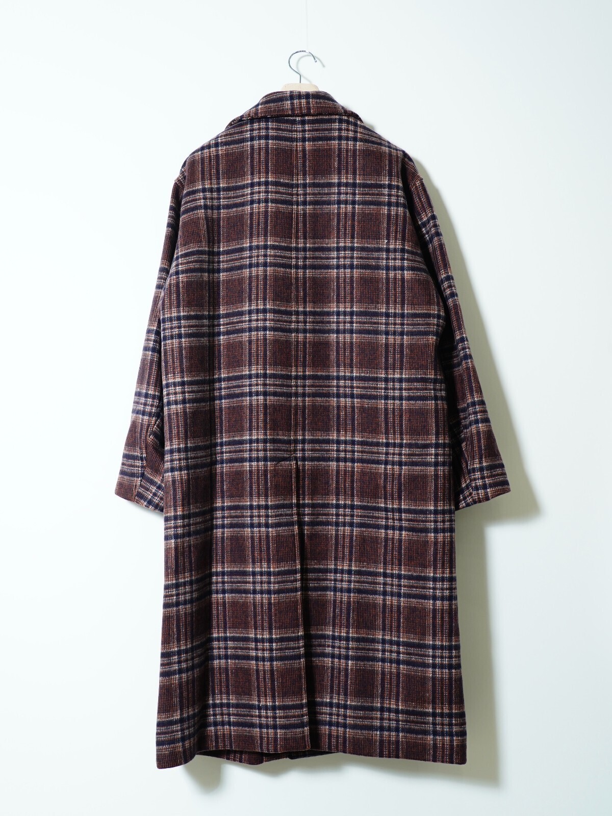 FUJI 남성 WOOL CHECK BALMACAAN COAT 이미지9