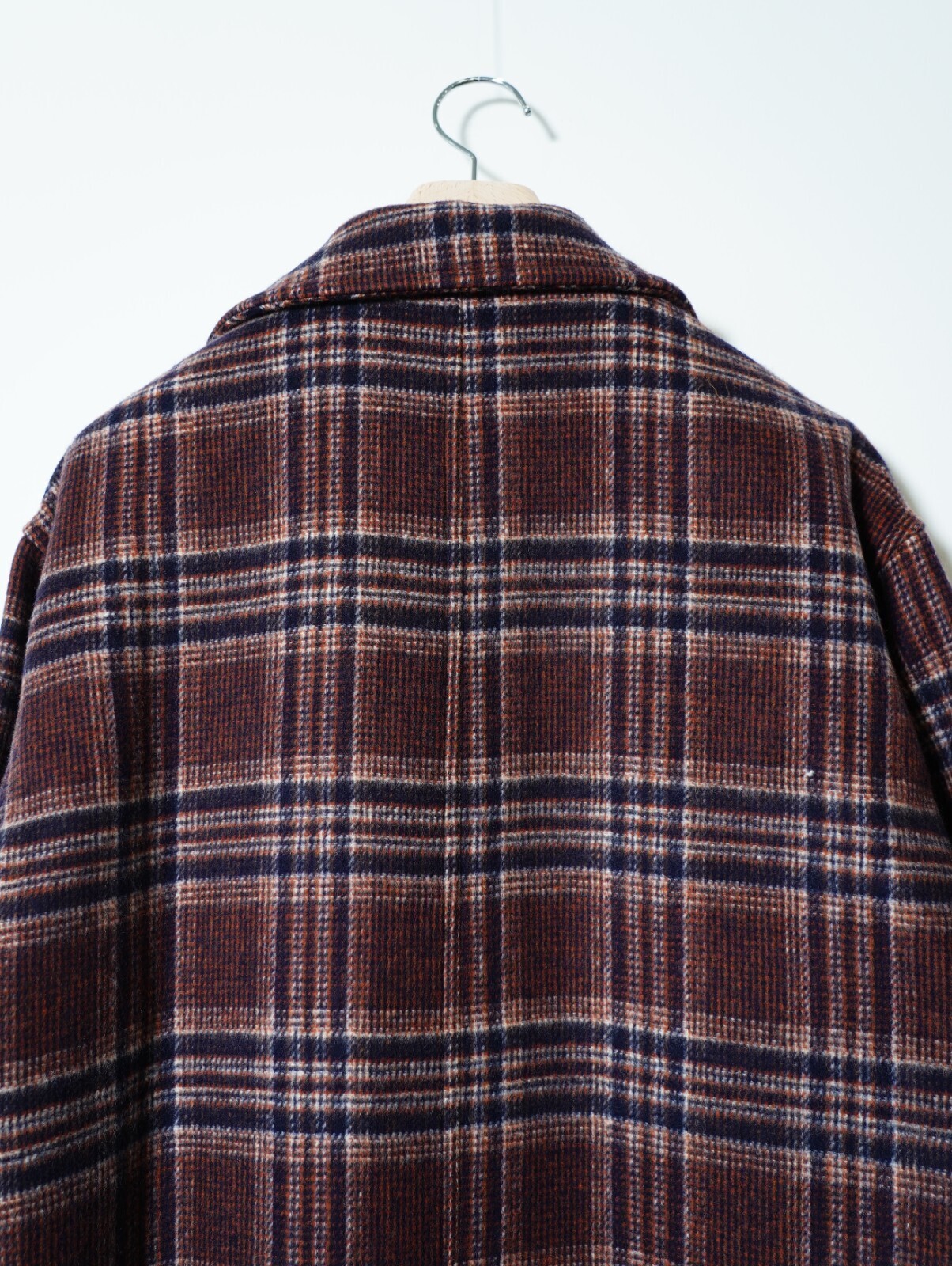 FUJI 남성 WOOL CHECK BALMACAAN COAT 이미지13