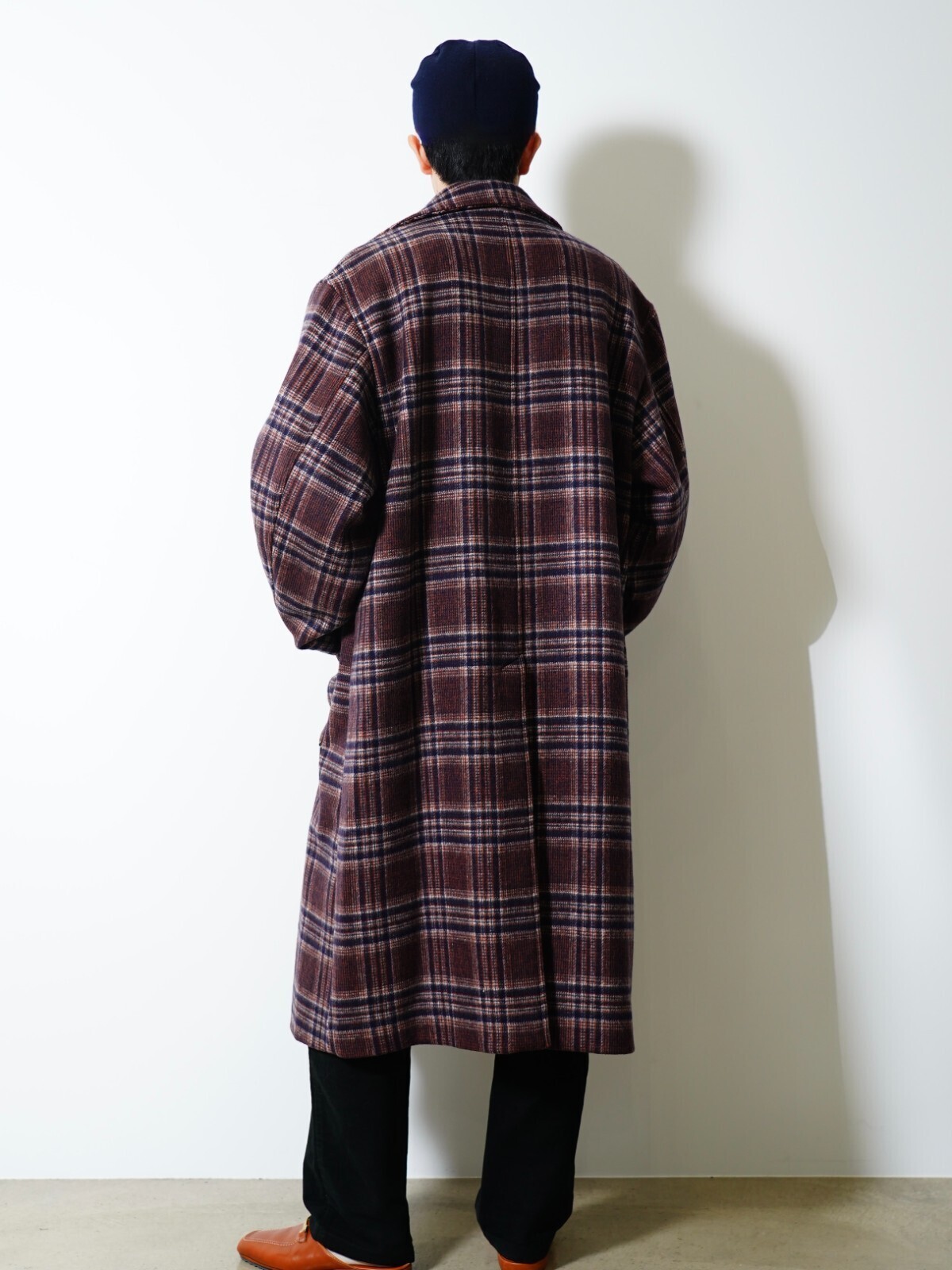 FUJI 남성 WOOL CHECK BALMACAAN COAT 이미지7