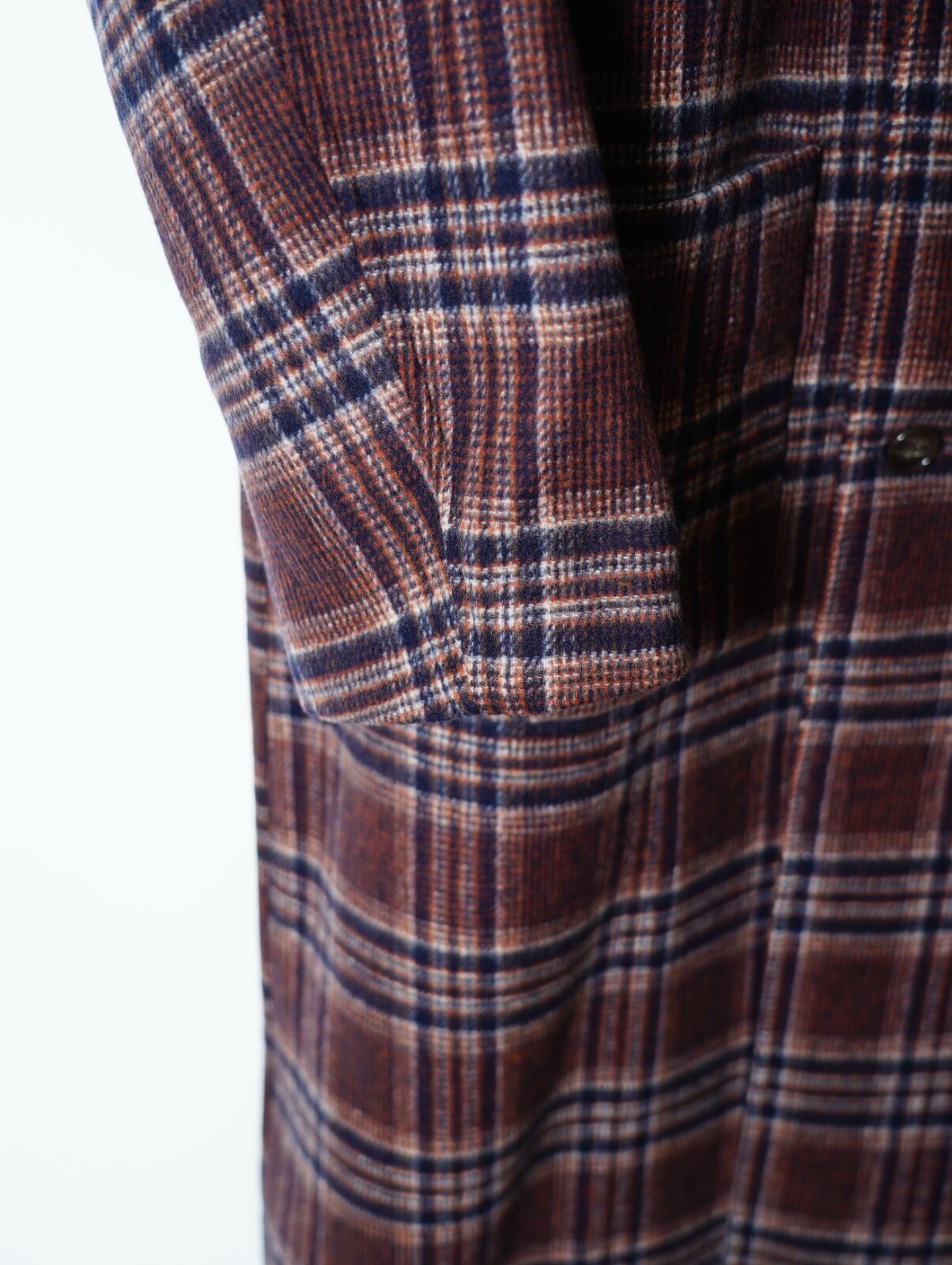 FUJI 남성 WOOL CHECK BALMACAAN COAT 이미지10