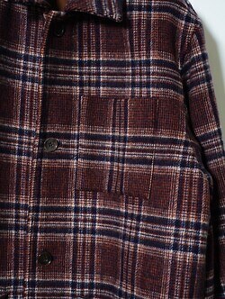 FUJI 남성 WOOL CHECK BALMACAAN COAT 이미지19