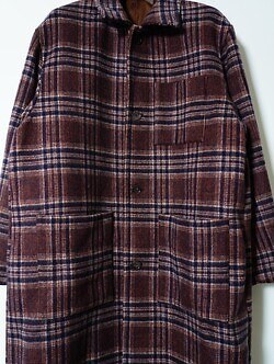 FUJI 남성 WOOL CHECK BALMACAAN COAT 이미지14