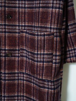 FUJI 남성 WOOL CHECK BALMACAAN COAT 이미지17