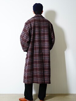 FUJI 남성 WOOL CHECK BALMACAAN COAT 이미지7