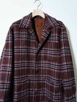 FUJI 남성 WOOL CHECK BALMACAAN COAT 이미지16