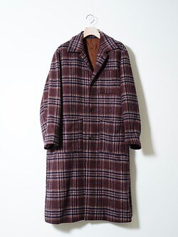 FUJI 남성 WOOL CHECK BALMACAAN COAT 이미지8
