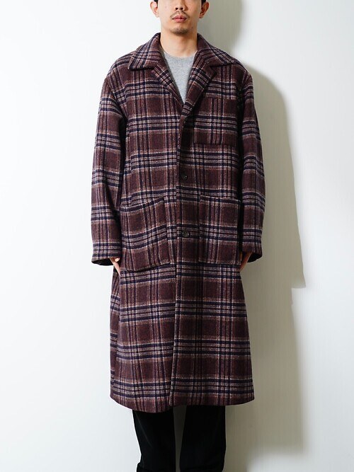 WOOL CHECK BALMACAAN COAT｜FUJI MENS