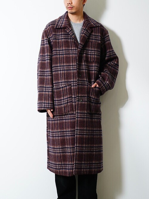 WOOL CHECK BALMACAAN COAT｜FUJI 남성