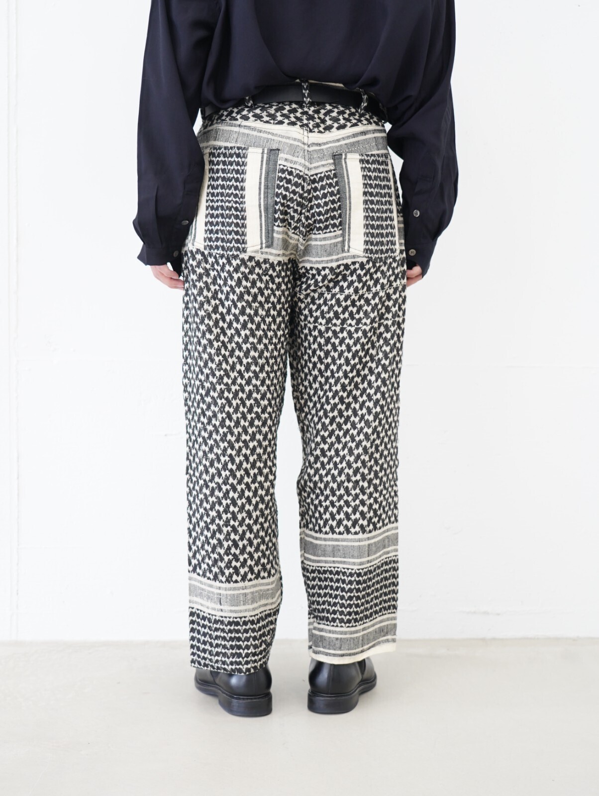 SEVEN BY SEVEN MENS REWORK WIDE PANTS - Vintage shemagh - IMAGE3