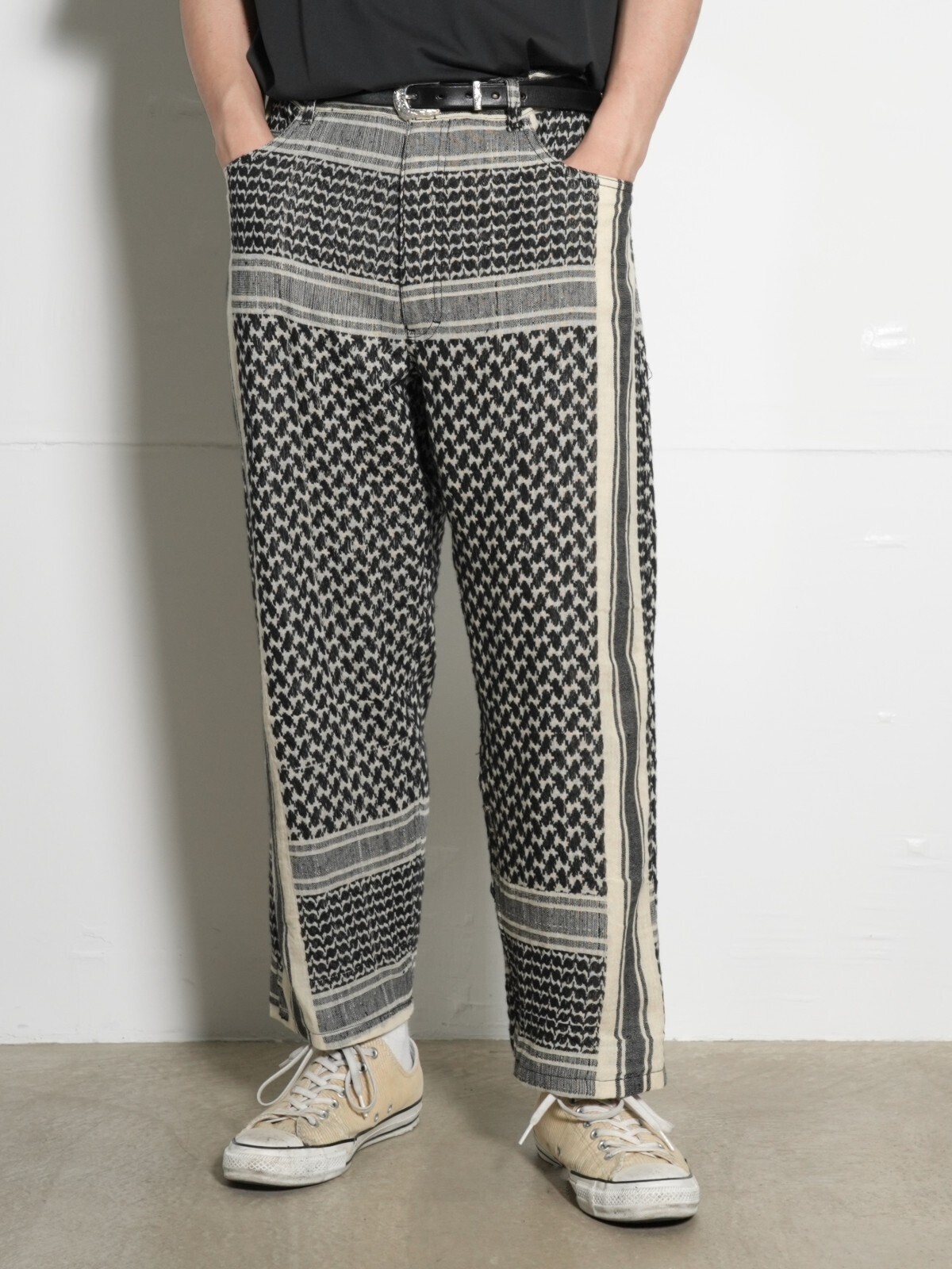 SEVEN BY SEVEN 男裝 REWORK WIDE PANTS - Vintage shemagh - 圖片1