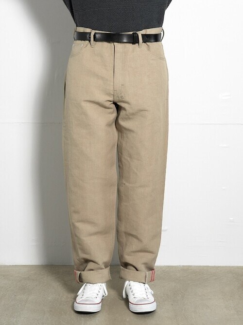 REWORK WIDE LINEN PANTS - Antique selvedge linen -｜SEVEN BY SEVEN 男士
