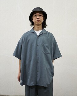 フレッシュサービス メンズ クールファイバーオープンカラーシャツ(半袖) 写真15