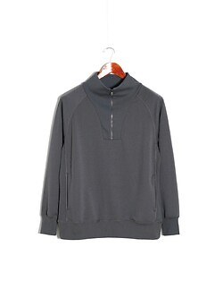 カーリー(CURLY&Co.) レディース & メンズ ドライフレンチテリーハーフジップ Charcoal 2(M)