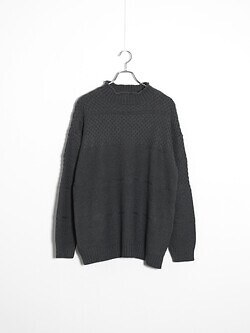 カーリー(CURLY&Co.) レディース & メンズ ビッグシルエット ワッフルプルオーバーニット gray 3(L)