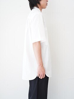 :colon 男士 W Pocket S/S Standcollar Shirt -Cotton Nylon Typewriter- 圖片2