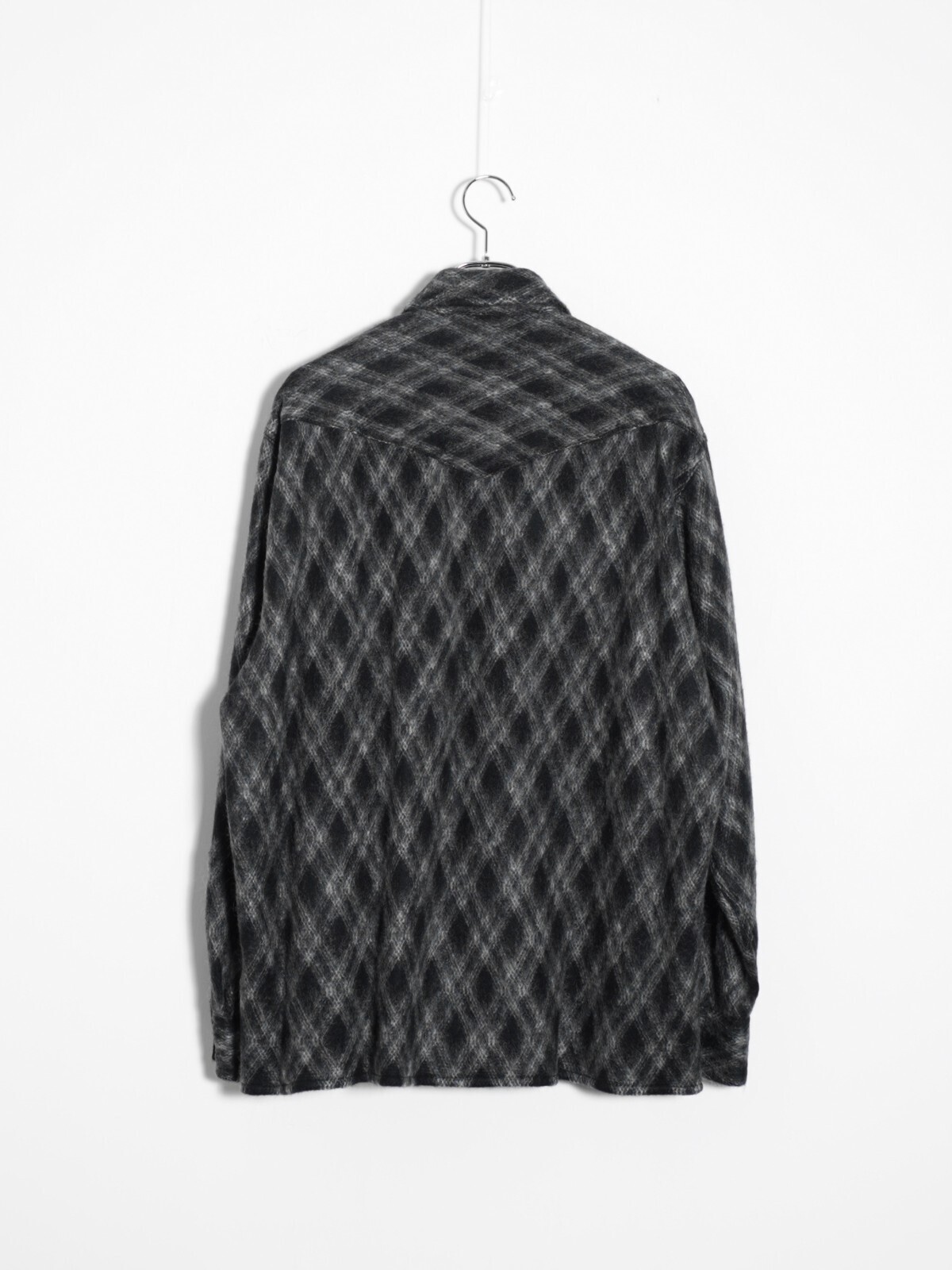 DAIRIKU 여성 & 남성 Mohair Argyle Check Shirt with Money Clip 이미지17