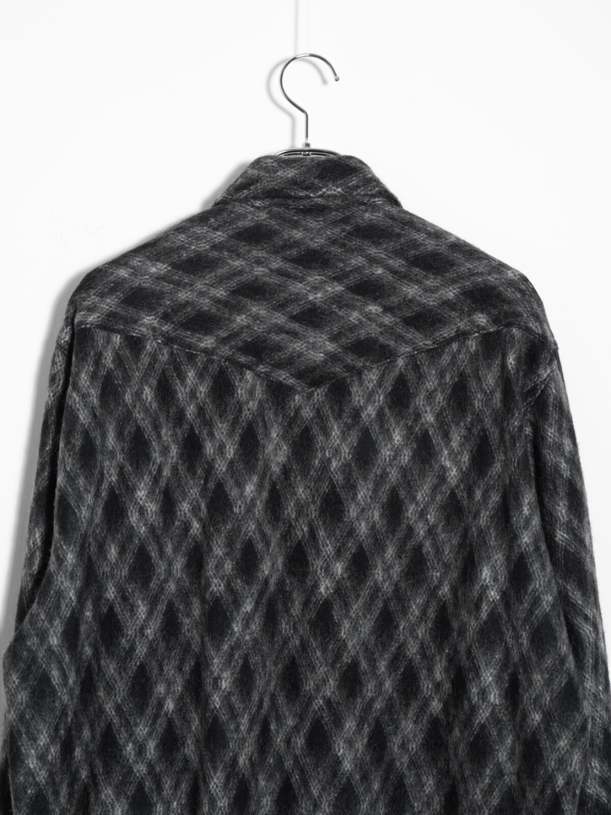 DAIRIKU 여성 & 남성 Mohair Argyle Check Shirt with Money Clip 이미지15